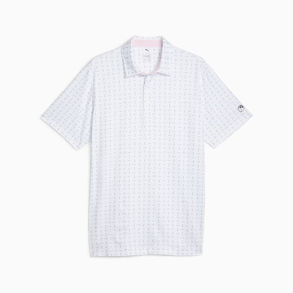 メンズ ゴルフ PUMA x ARNOLD PALMER ダッシュ ポロシャツ, White Glow-Navy Blazer, extralarge-JPN
