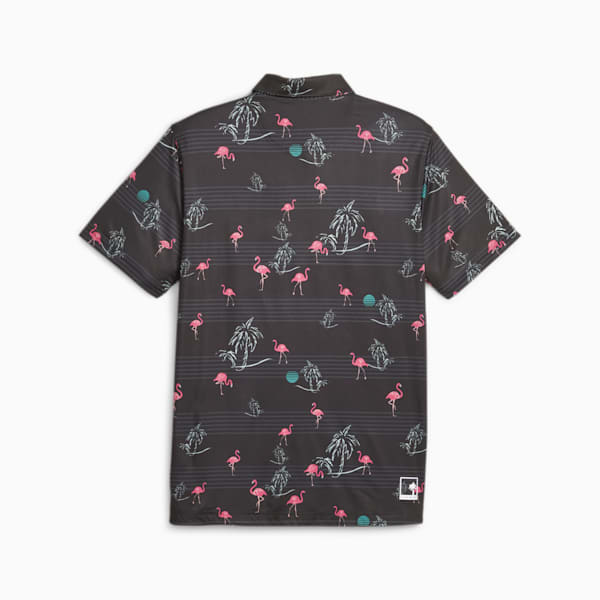 PUMA x PALM TREE CREW Men's Golf Print Polo, PUMA Black-Charming Pink, extralarge-GBR