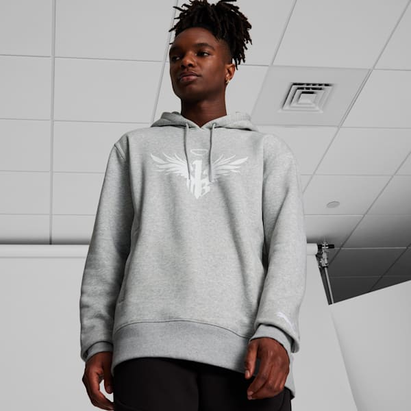 PUMA x MELO Hoodie, Light Gray Heather, extralarge