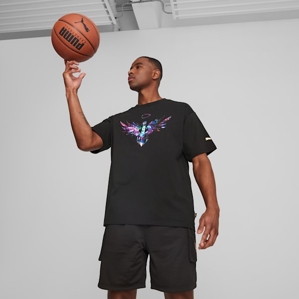 Playera de basquetbol para hombre PUMA x Melo Boxy, PUMA Black, extralarge