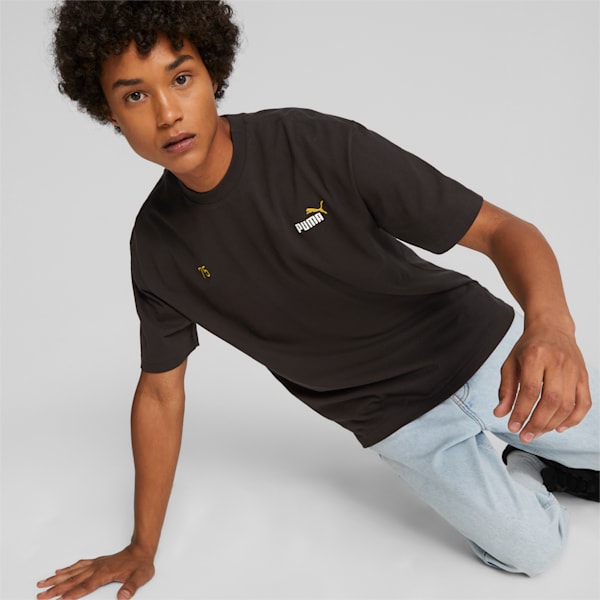 PUMA 75 Logo Celebration Men's Tee, PUMA Black, extralarge-GBR