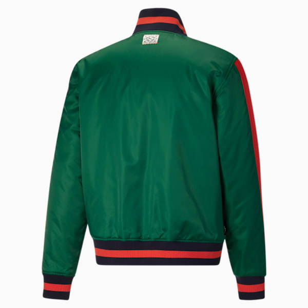 PUMA NYC Men's Dugout Jacket, Vine, extralarge
