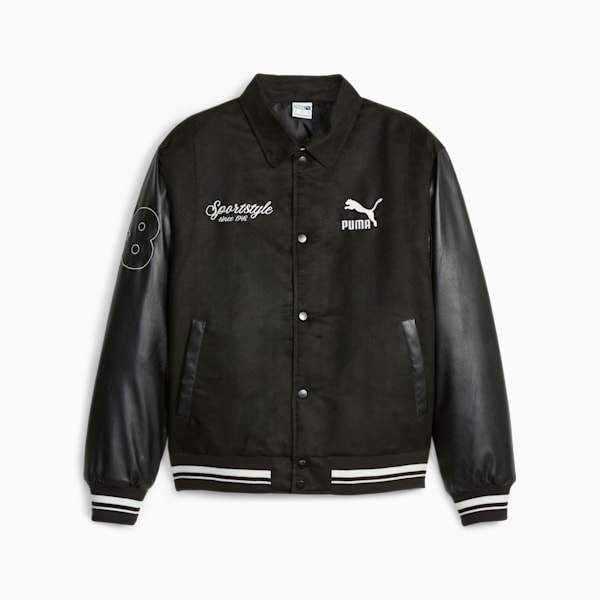 PUMA TEAM Men's Varsity Jacket, PUMA Black, extralarge-GBR