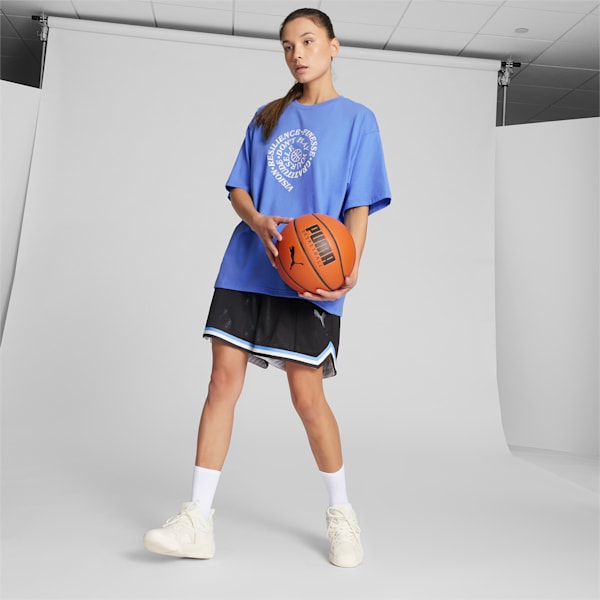 Playera de basquetbol para mujer Skylar Hoops Culture, Blue Glimmer, extralarge