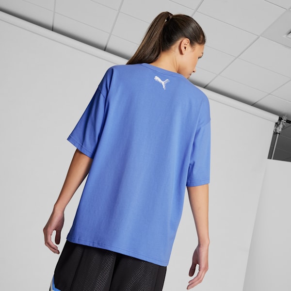 Playera de basquetbol para mujer Skylar Hoops Culture, Blue Glimmer, extralarge