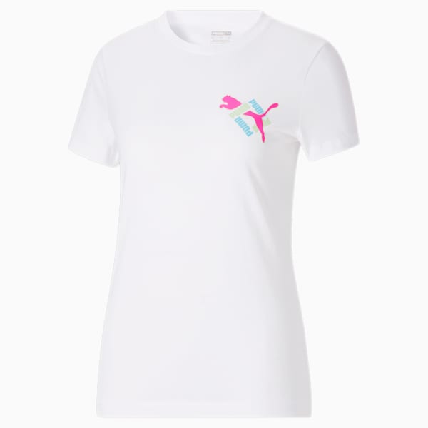 Camiseta Classics Brighter Days con logo pequeño de mujer, PUMA White, extragrande