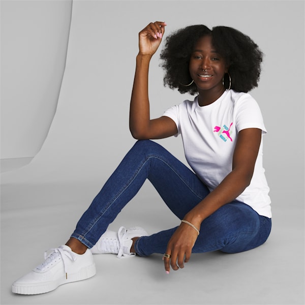 Camiseta Classics Brighter Days con logo pequeño de mujer, PUMA White