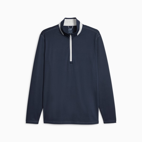 Men's Lightweight Golf Pullover, Navy Blazer-Ash Gray, extralarge