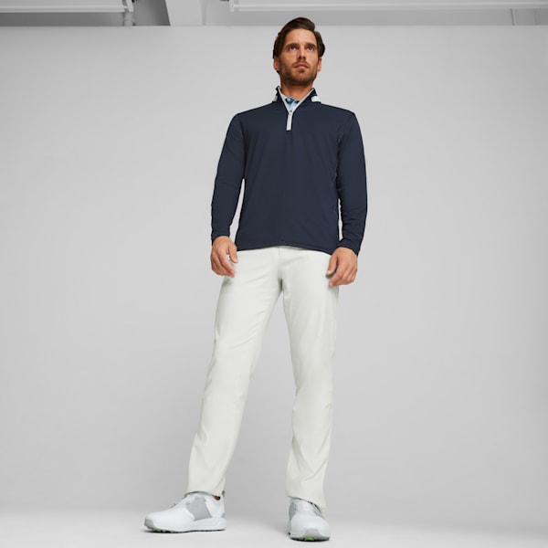 Men's Lightweight Golf Pullover, Navy Blazer-Ash Gray, extralarge