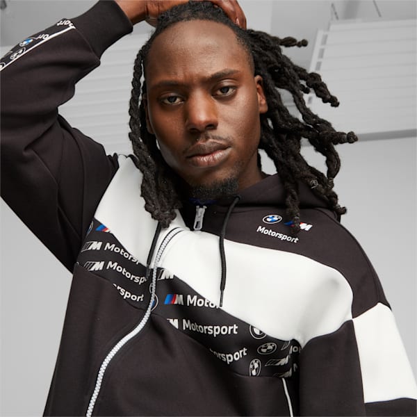 Sudadera tipo chamarra BMW M Motorsport para hombre, PUMA Black, extralarge