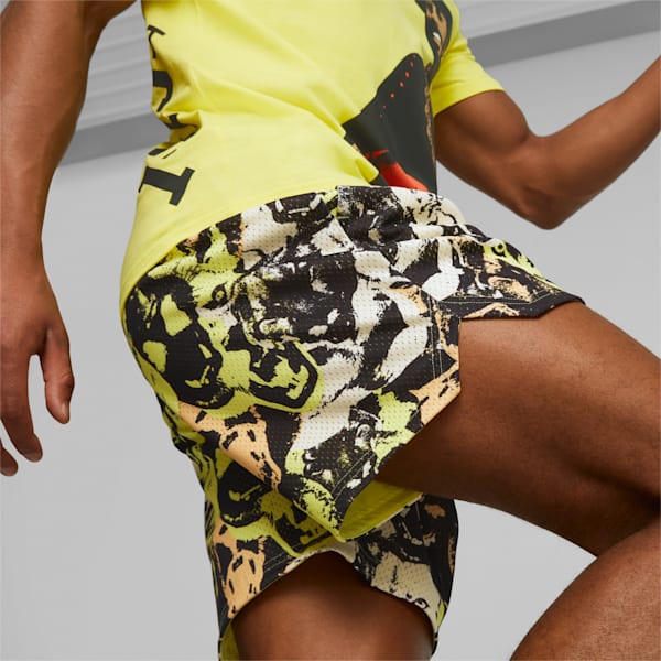 Franchise Men's Printed Basketball Shorts, Lemon Meringue-AOP, extralarge-AUS
