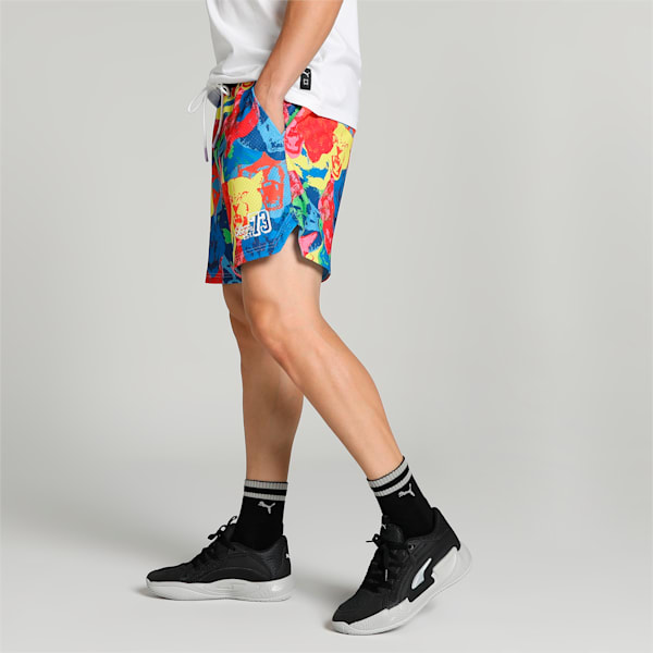 Franchise Men's Basketball Shorts, Team Light Blue-AOP, extralarge-IND