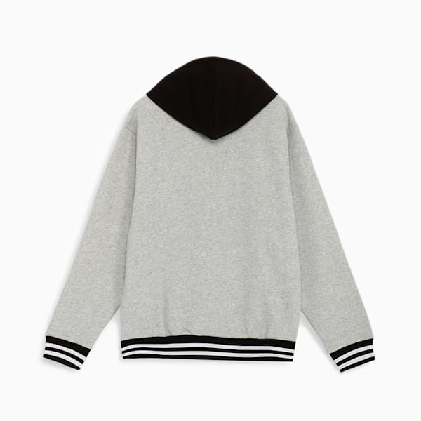 メンズ バスケットボール フランチャイズ コア フーディー, Light Gray Heather-PUMA Black, extralarge-JPN
