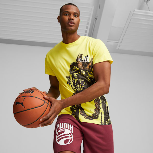 Franchise Men's Basketball Graphic Tee, Lemon Meringue, extralarge-GBR