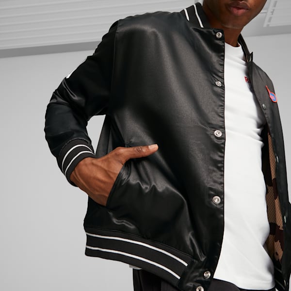 Clyde's Closet Men's Basketball Jacket, PUMA Black, extralarge