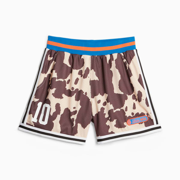 Clyde's Closet Men's Basketball Shorts, Sand Dune-Chestnut Brown-AOP, extralarge-AUS