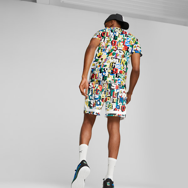 Shorts de basquetbol Trash Talk para hombre, PUMA White-AOP, extralarge
