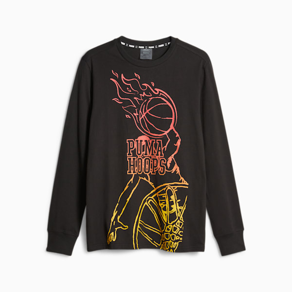 メンズ バスケットボール ブループリント グラフィック Tシャツ 長袖, PUMA Black, extralarge-JPN