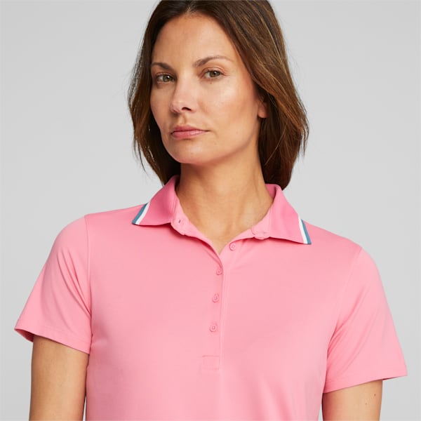 CLOUDSPUN Tipped Women's Golf Polo, Strawberry Burst-Bold Blue, extralarge-GBR