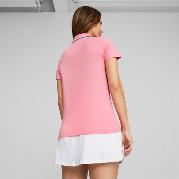 CLOUDSPUN Tipped Women's Golf Polo, Strawberry Burst-Bold Blue, extralarge-GBR