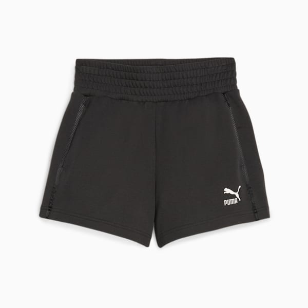 Shorts de tiro alto T7 para mujer, PUMA Black, extralarge