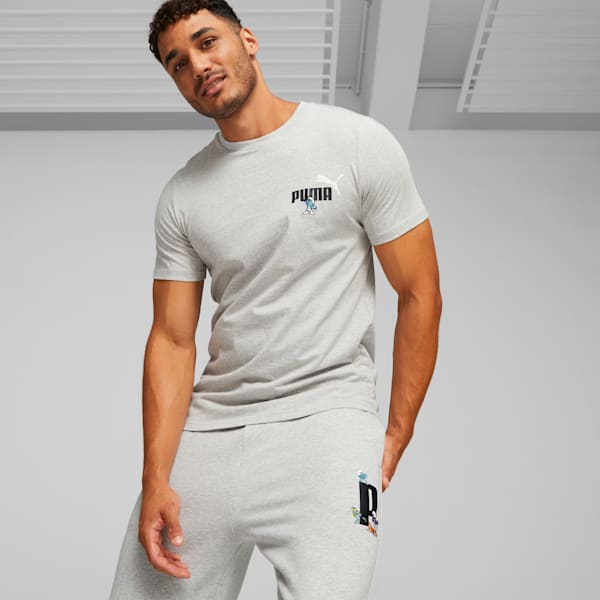 Camiseta PUMA x LOS PITUFOS, Light Gray Heather, extralarge