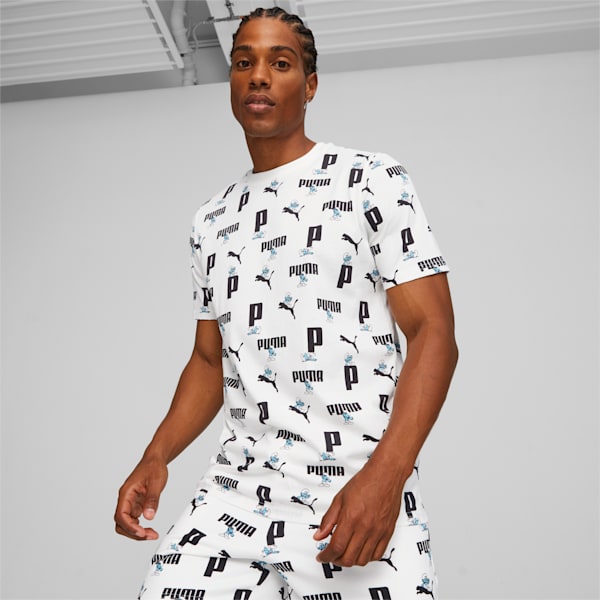 メンズ PUMA x スマーフ AOP Tシャツ, PUMA White, extralarge-JPN