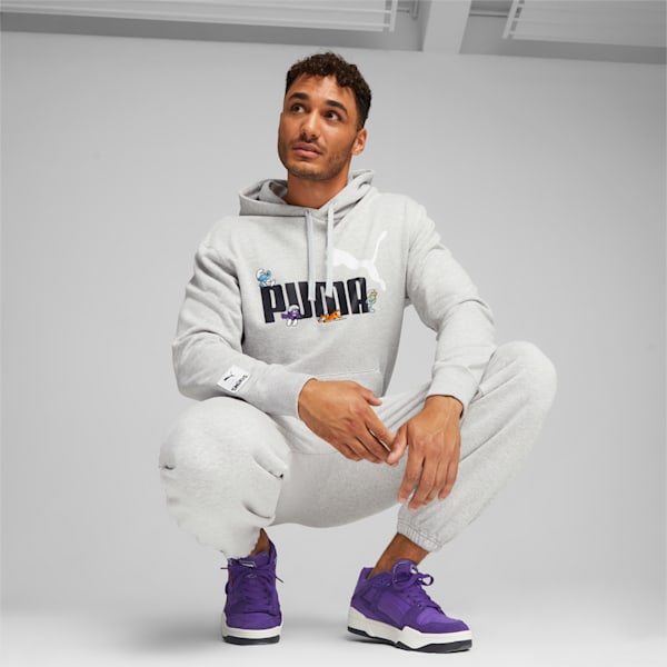 メンズ PUMA x スマーフ グラフィック フーディー, Light Gray Heather, extralarge-JPN