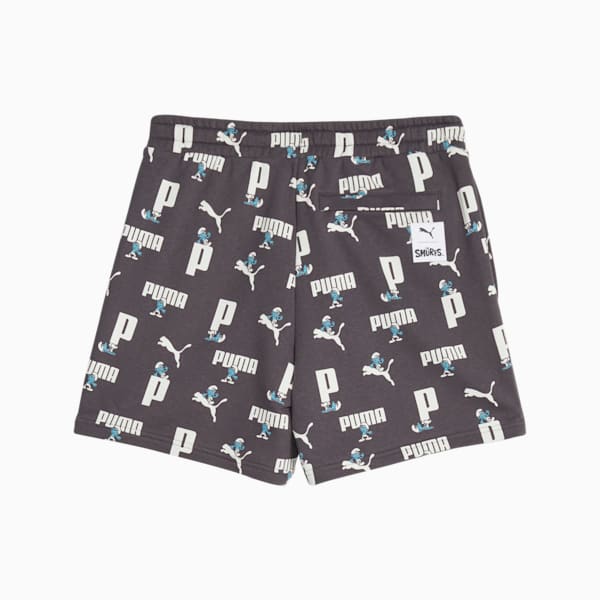 PUMA x THE SMURFS Men's Shorts, Dark Coal-AOP, extralarge