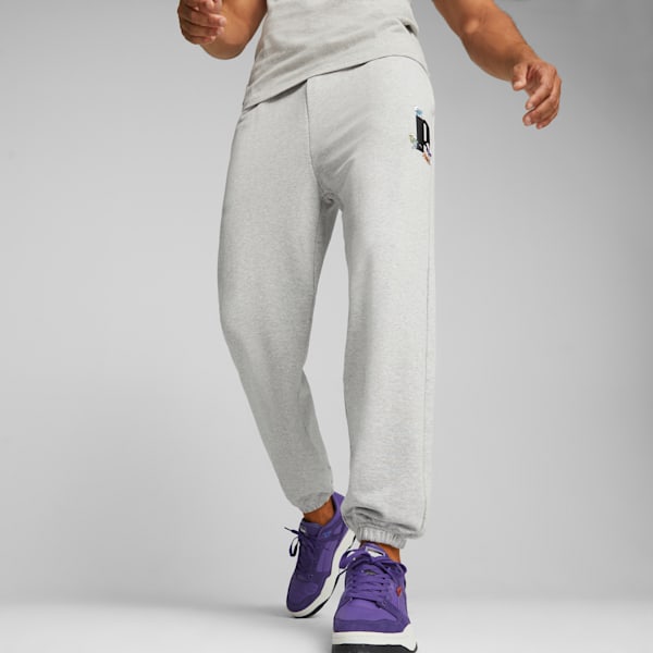 PUMA x THE SMURFS Men's Sweat Pants, Light Gray Heather, extralarge-IND