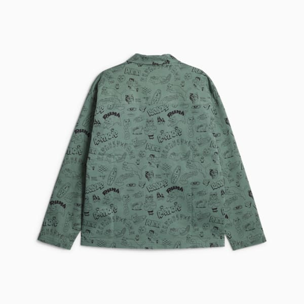 PUMA x RIPNDIP Men's Twill Shirt, Eucalyptus, extralarge