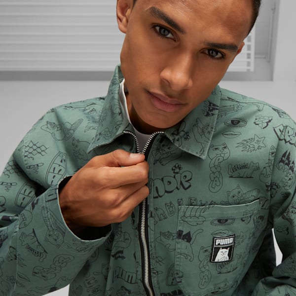 PUMA x RIPNDIP Men's Twill Shirt, Eucalyptus, extralarge