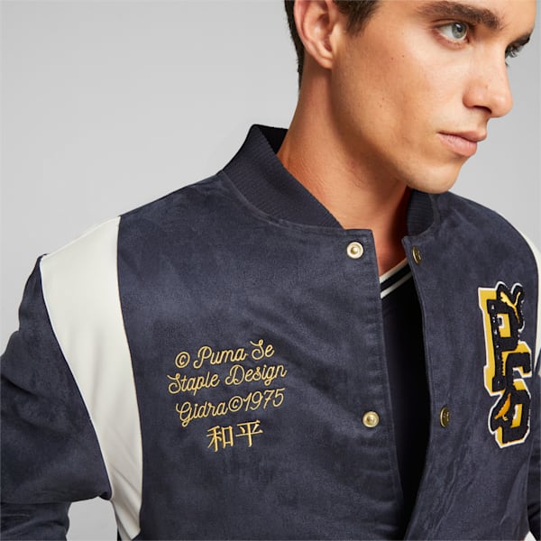 PUMA x STAPLE Men's Varsity Jacket, New Navy, extralarge-IND