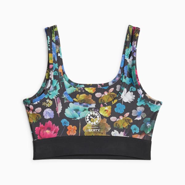 Top Corto PUMA x LIBERTY para mujer, PUMA Black-AOP, extralarge