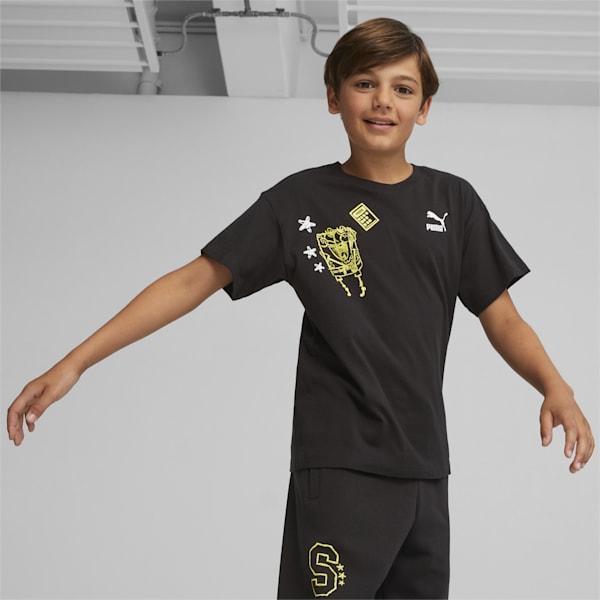 PUMA x SPONGEBOB SQUAREPANTS Youth Graphic T-shirt, PUMA Black, extralarge-AUS