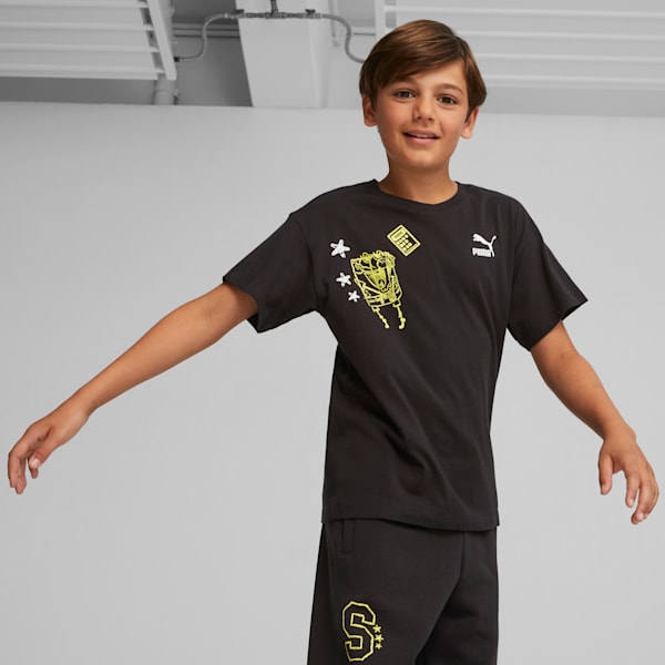 Camiseta estampada PUMA x SPONGEBOB SQUAREPANTS para adolescentes, PUMA Black, extralarge