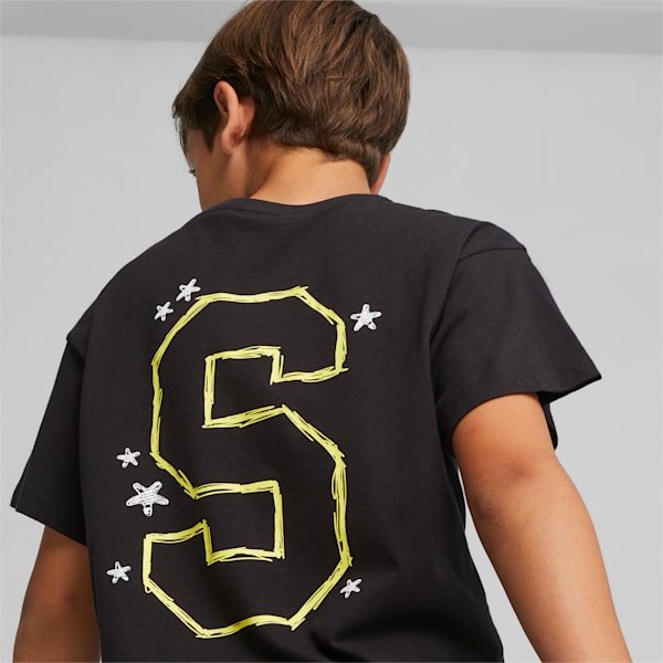 Camiseta estampada PUMA x SPONGEBOB SQUAREPANTS para adolescentes, PUMA Black, extralarge