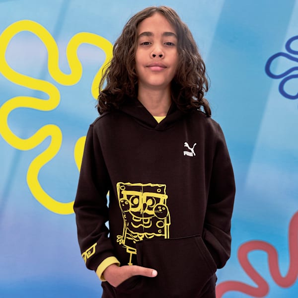 PUMA x SPONGEBOB SQUAREPANTS Youth Hoodie, PUMA Black, extralarge-IND