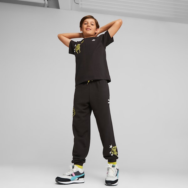 Pantalones deportivos PUMA x SPONGEBOB SQUAREPANTS para jóvenes, PUMA Black, extralarge
