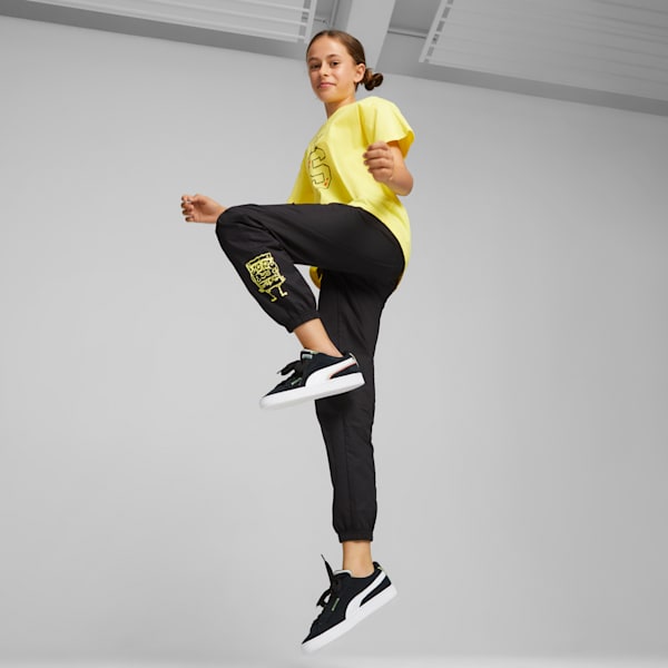 Pants de sarga para adolescentes PUMA x SPONGEBOB SQUAREPANTS, PUMA Black, extralarge