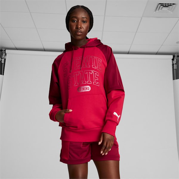 STEWIE x RUBY Pullover Women's Basketball Hoodie, Intense Red-Urban Red, extralarge