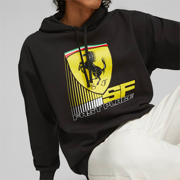 Scuderia Ferrari Race CBS Men's Motorsport Hoodie, PUMA Black, extralarge-AUS