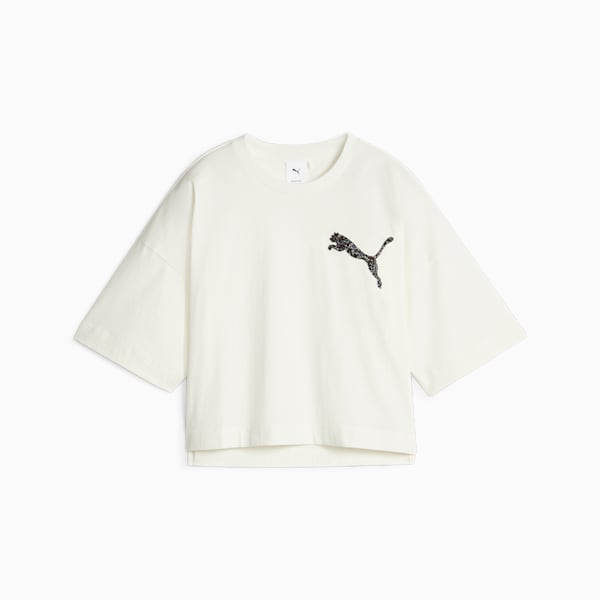 ウィメンズ PUMA WITH SWAROVSKI CRYSTALS Tシャツ, Warm White, extralarge-AUS
