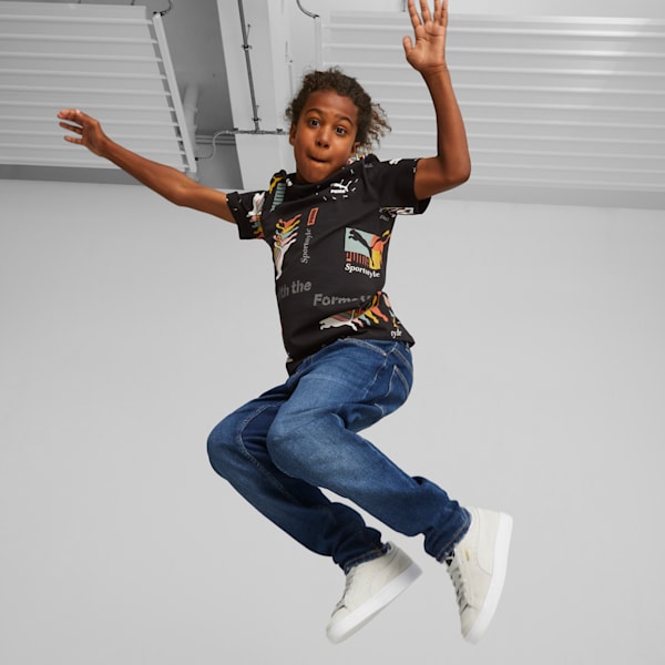 Classics Brand Love Printed Big Kids' Tee, PUMA Black, extralarge