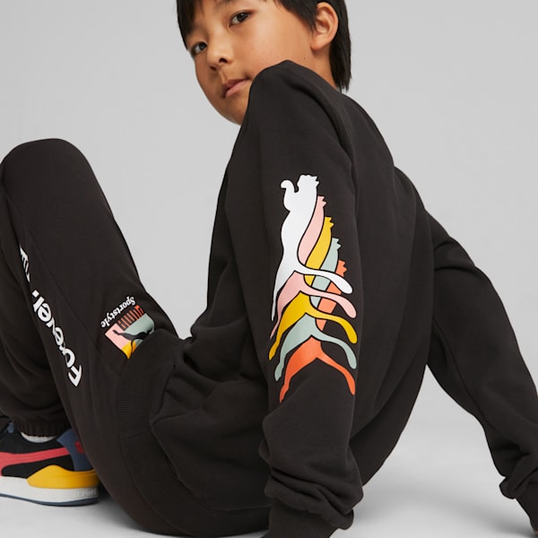 Classics Brand Love Big Kids' Sweatshirt, PUMA Black, extralarge