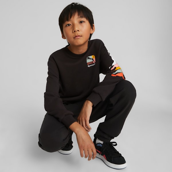 Classics Brand Love Boys' Sweatshirt, PUMA Black, extralarge