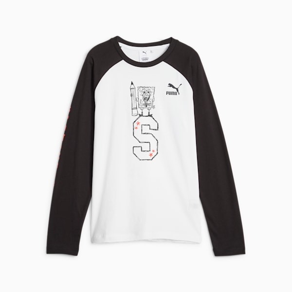 キッズ PUMA x スポンジ・ボブ Tシャツ 長袖 128cm-164cm, PUMA White, extralarge-JPN