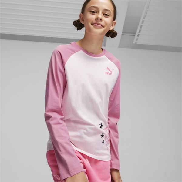 PUMA x SPONGEBOB SQUAREPANTS Kids' Long Sleeve Tee, Frosty Pink, extralarge