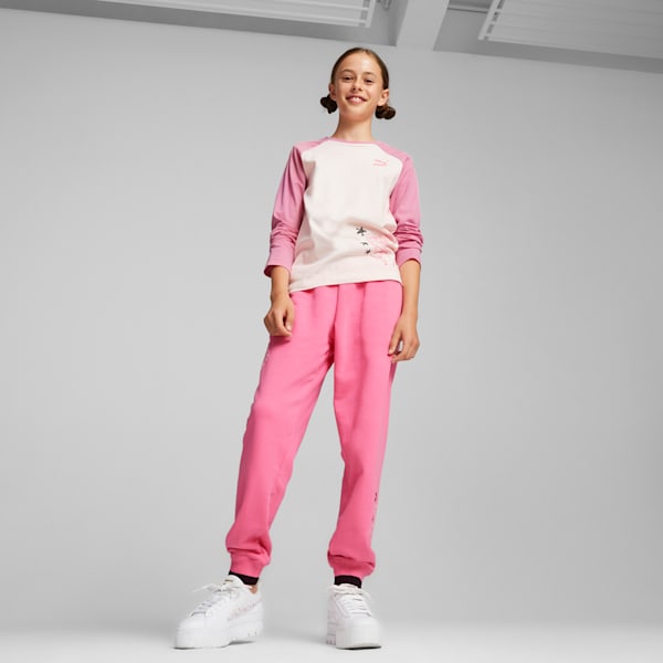 PUMA x SPONGEBOB SQUAREPANTS Youth Long Sleeve T-shirt, Frosty Pink, extralarge-IND