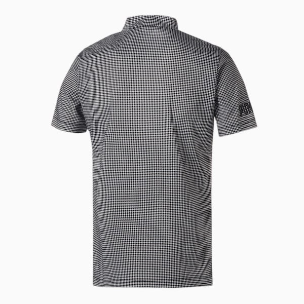 メンズ ゴルフ HOUNDTOOTH グラフィック 半袖 モックネック ポロシャツ, PUMA Black, extralarge-JPN